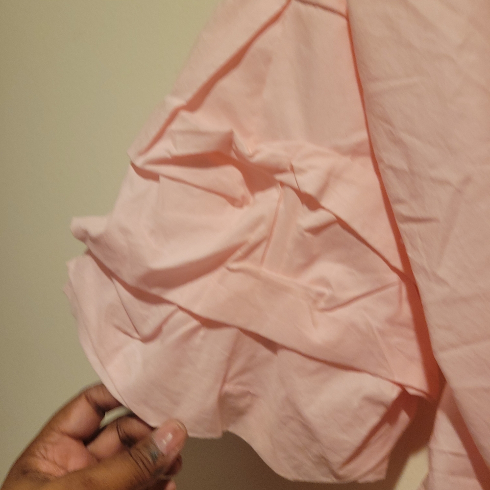 Chic Pink Ruffled Wrap Top - Picture 4 of 4